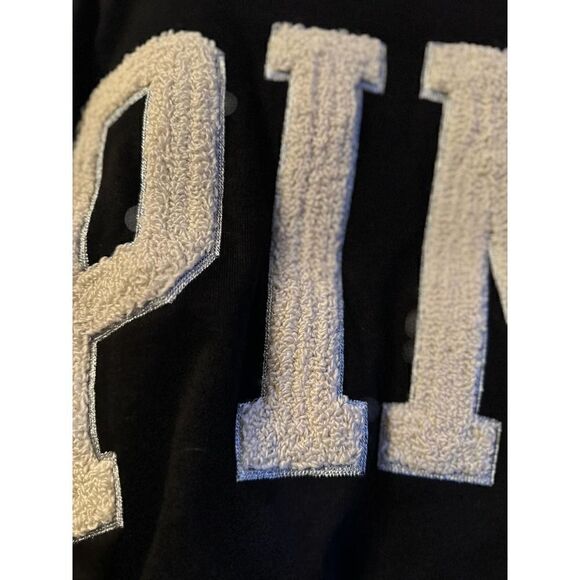 VS PINk fleece french terry snap front varsity Jacket/coat xxl - Picture 8 of 9